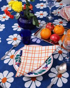 Daisy Printed Tablecloth - Indigo view 3