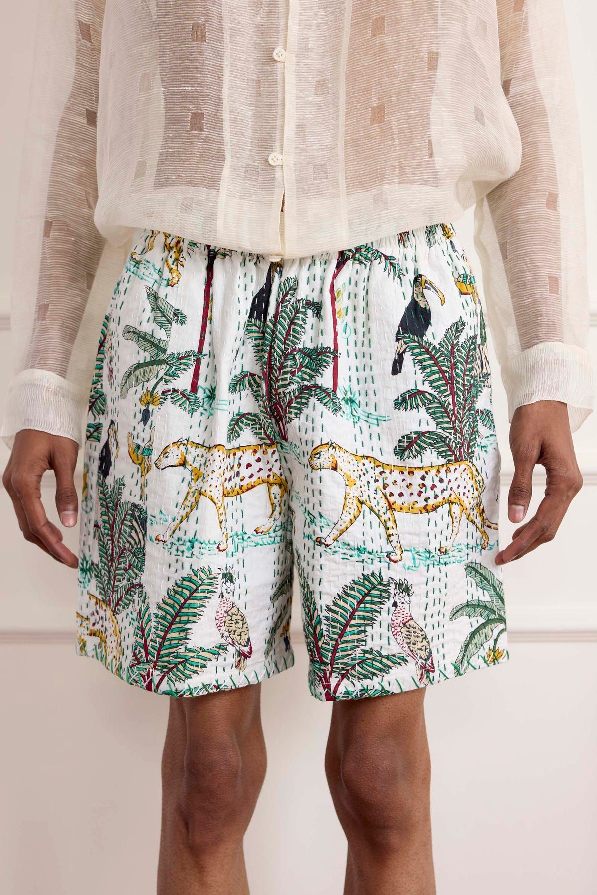 Printed Kantha Shorts - image 3