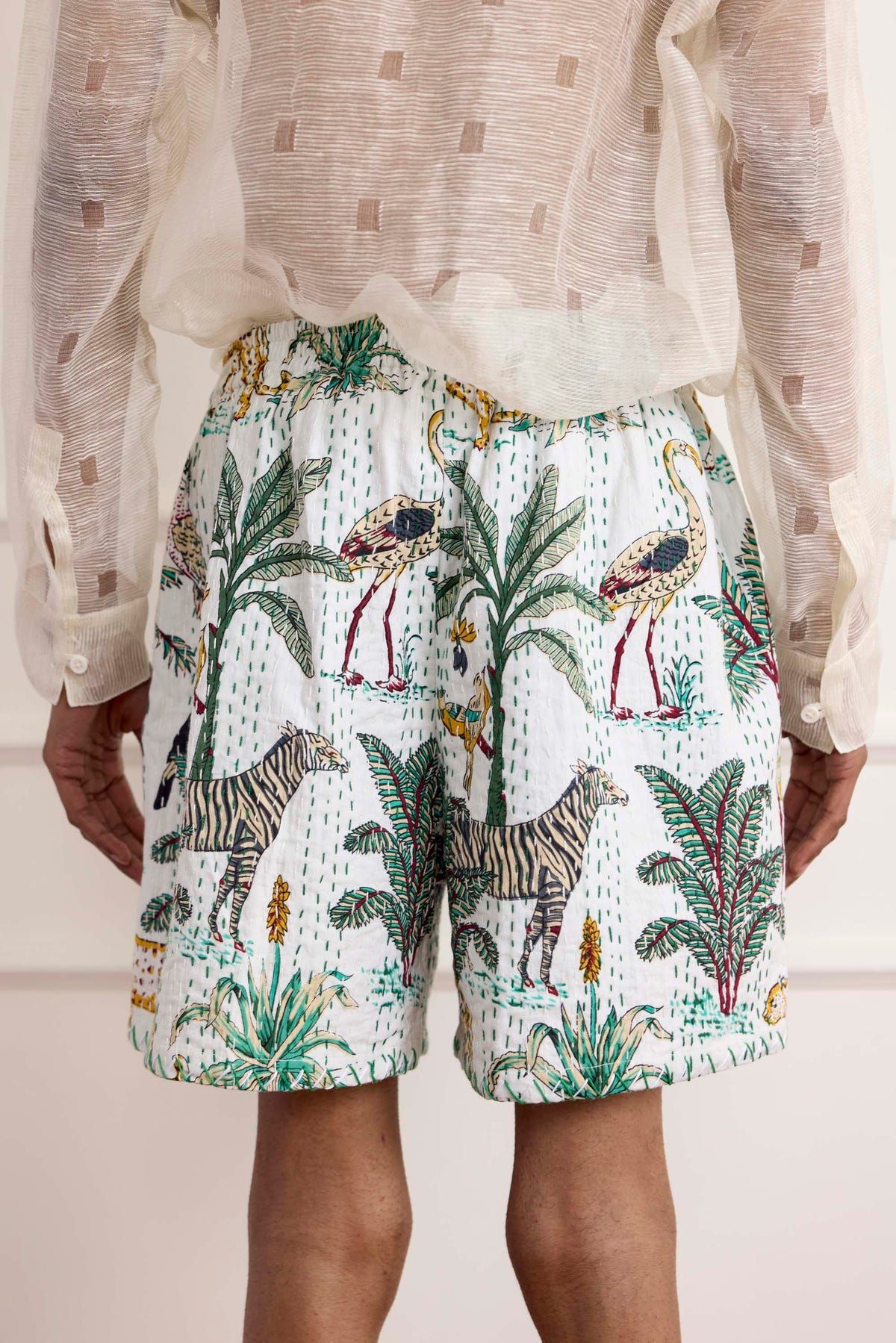 Printed Kantha Shorts - image 4