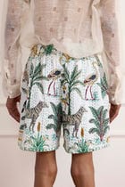 Printed Kantha Shorts view 4