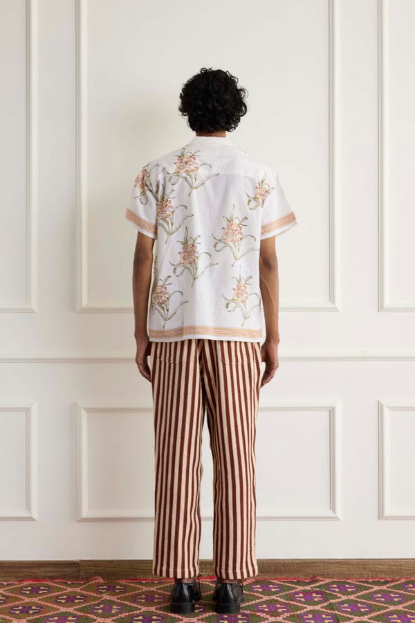 Harago — Floral Block Print Cotton Shirt