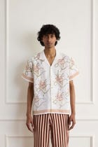 Floral Block Print Cotton Shirt view 3
