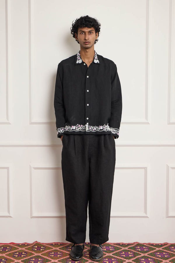 Harago — Silver Zardozi Embroidered Shirt