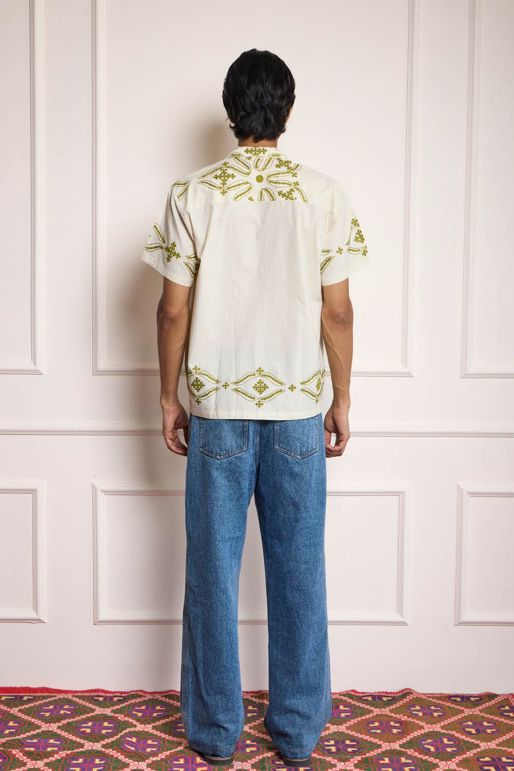 Silk Route Embroidery Khadi Shirt - image 2