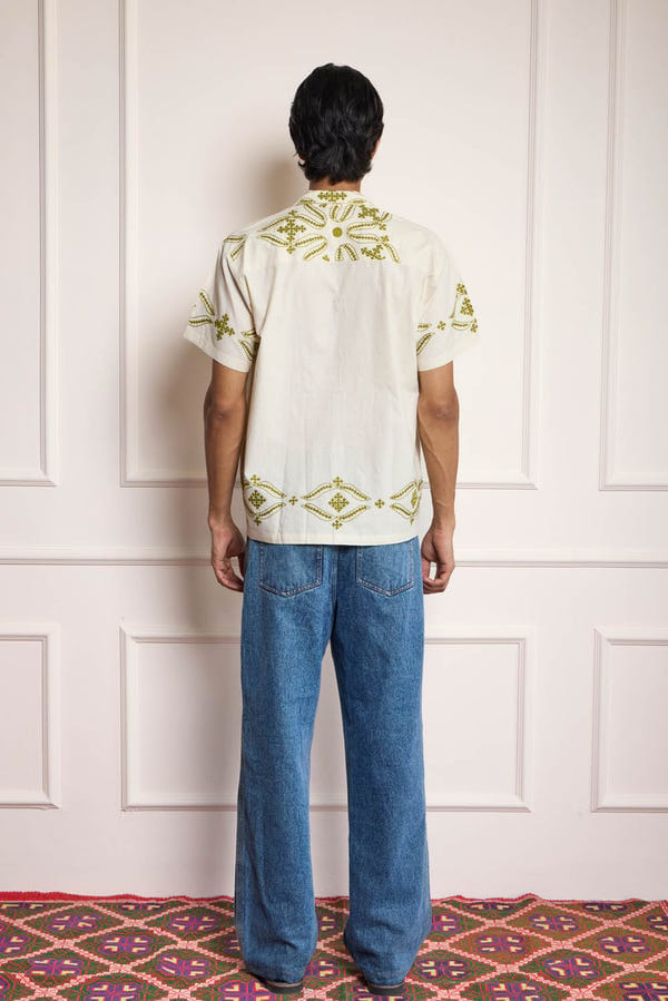 Harago — Silk Route Embroidery Khadi Shirt