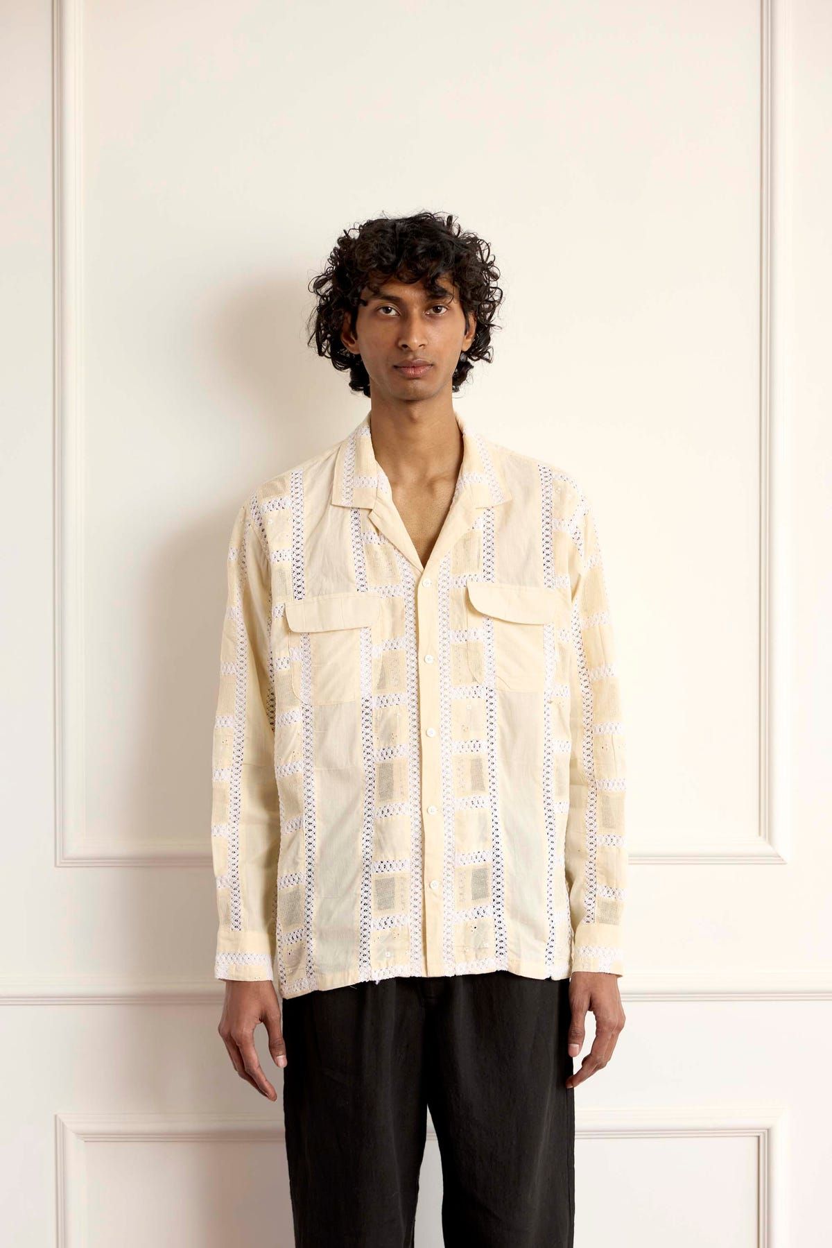 Lace Patch Long Sleeve Shirt - image 3