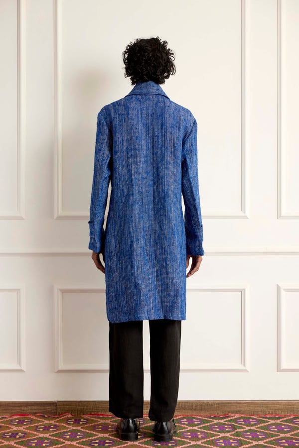 Harago — Textured Woven Long Blouson