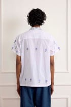 Kantha Stitch Floral Embroidered Shirt view 2