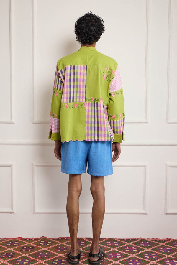 Harago — Embroidered Patchwork Shirt