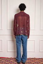 Sequin Embroidered Silk Shirt view 2