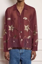 Sequin Embroidered Silk Shirt view 3