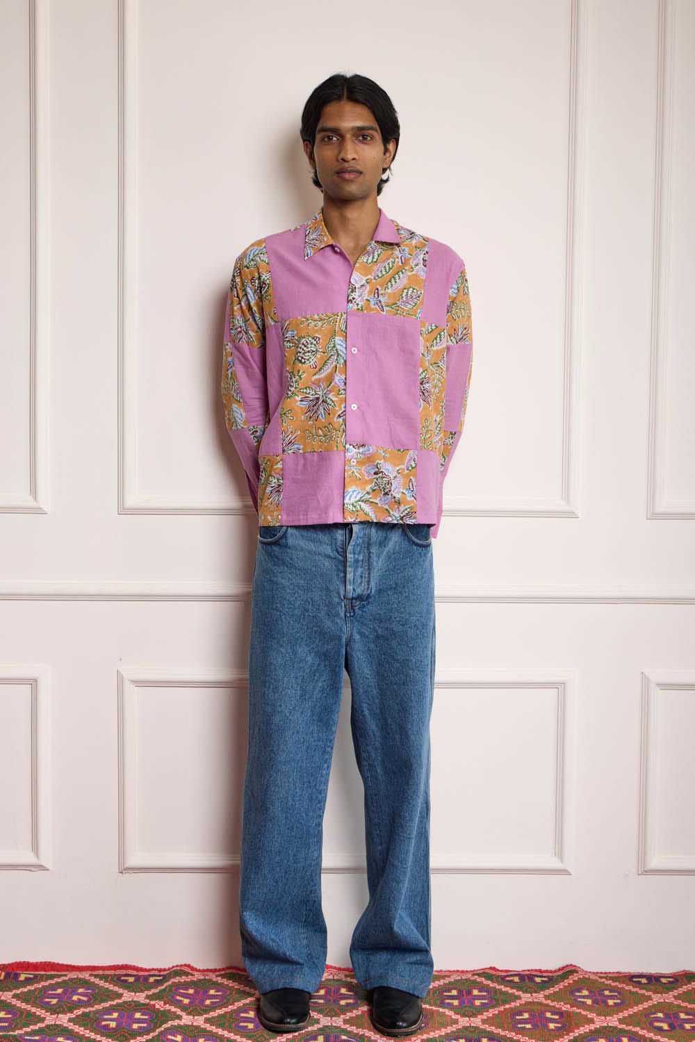Block Printed Patchwork Shirt - image 1
