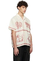 Bead Embroidered Linen Shirt view 2