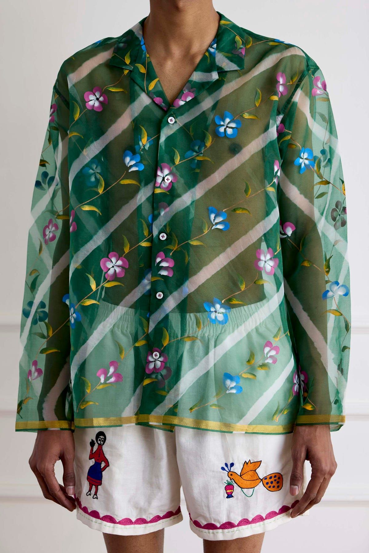 Hand-Painted Silk Shirt - image 1
