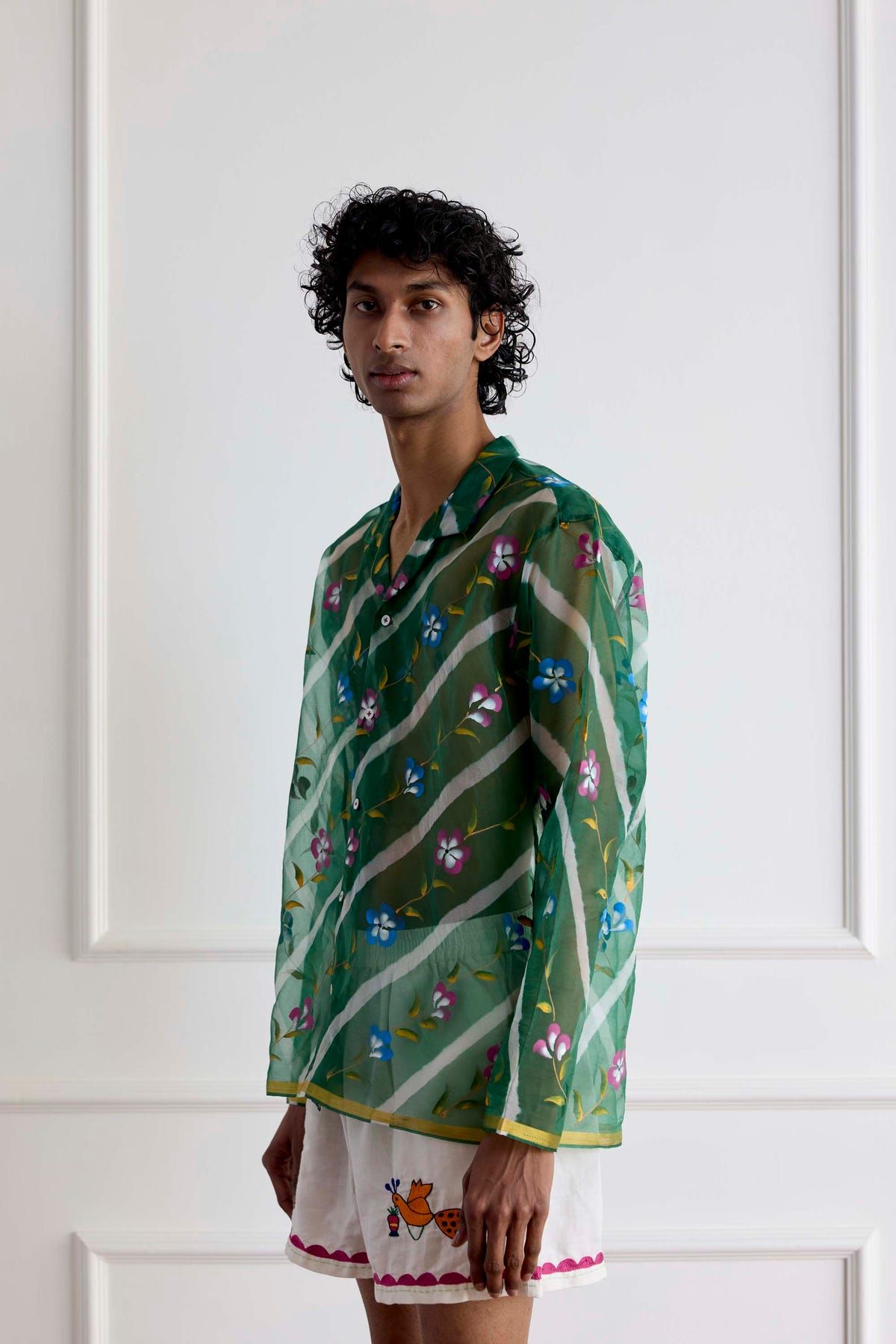 Hand-Painted Silk Shirt - image 3