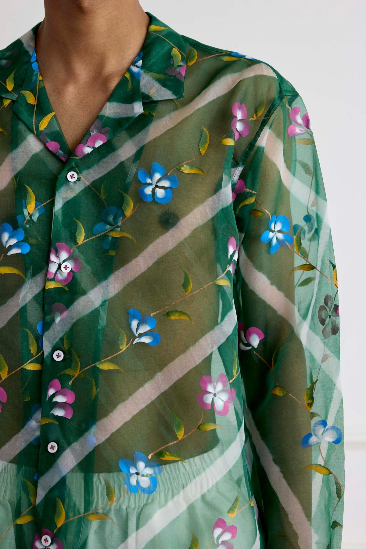 Hand-Painted Silk Shirt - image 4