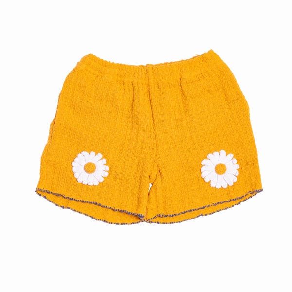 Harago — Crochet Daisy Applique Shorts