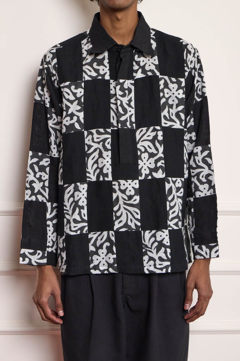 Block Printed Patch Popover Shirt - image 3