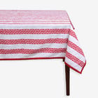 Block Printed Tablecloth - Red view 1