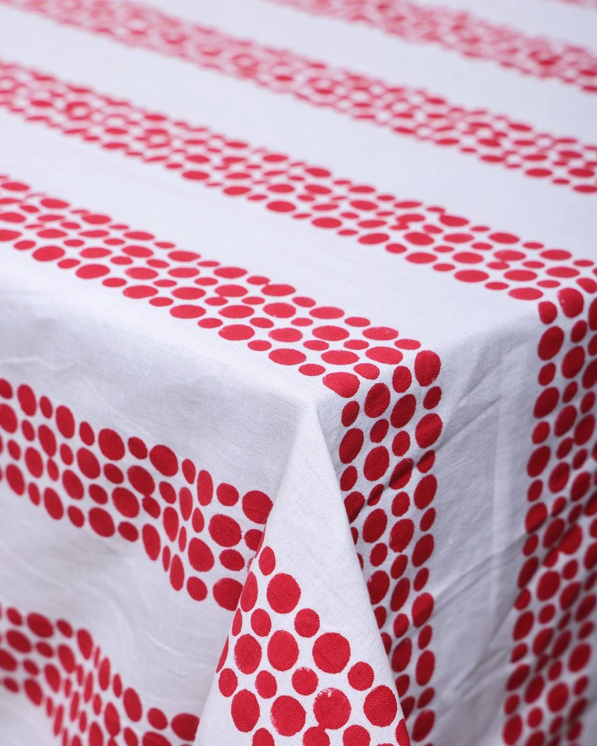 Block Printed Tablecloth - Red - image 2