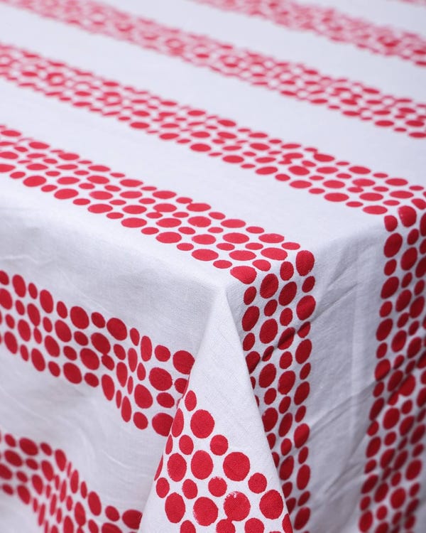 Harago — Block Printed Tablecloth - Red