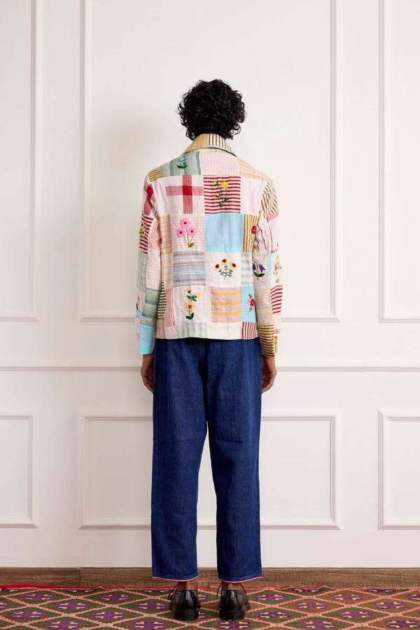 Harago — Patchwork Floral Embroidered Jacket