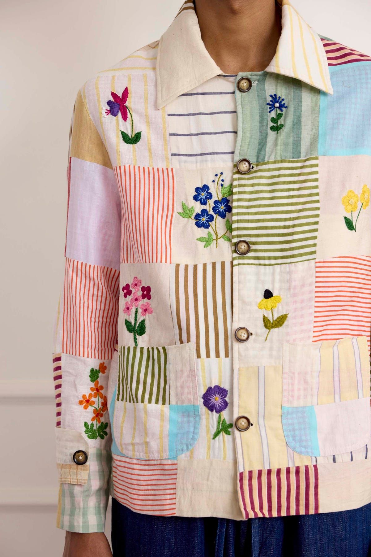 Patchwork Floral Embroidered Jacket - image 3