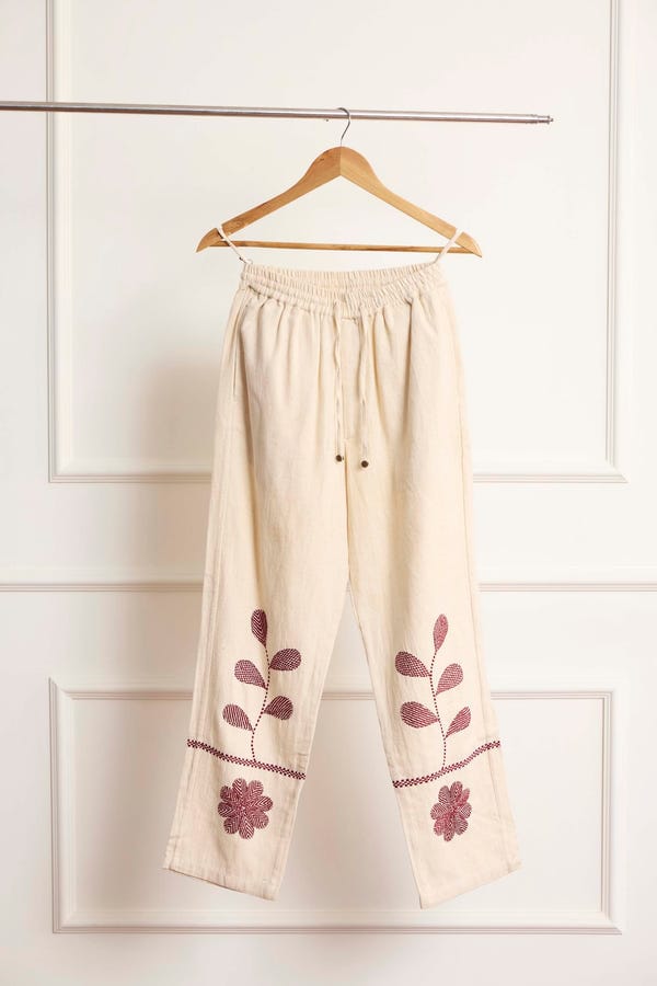 Harago — Kantha Embroidered Pants