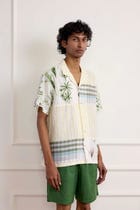 Green Cotton Shorts view 3