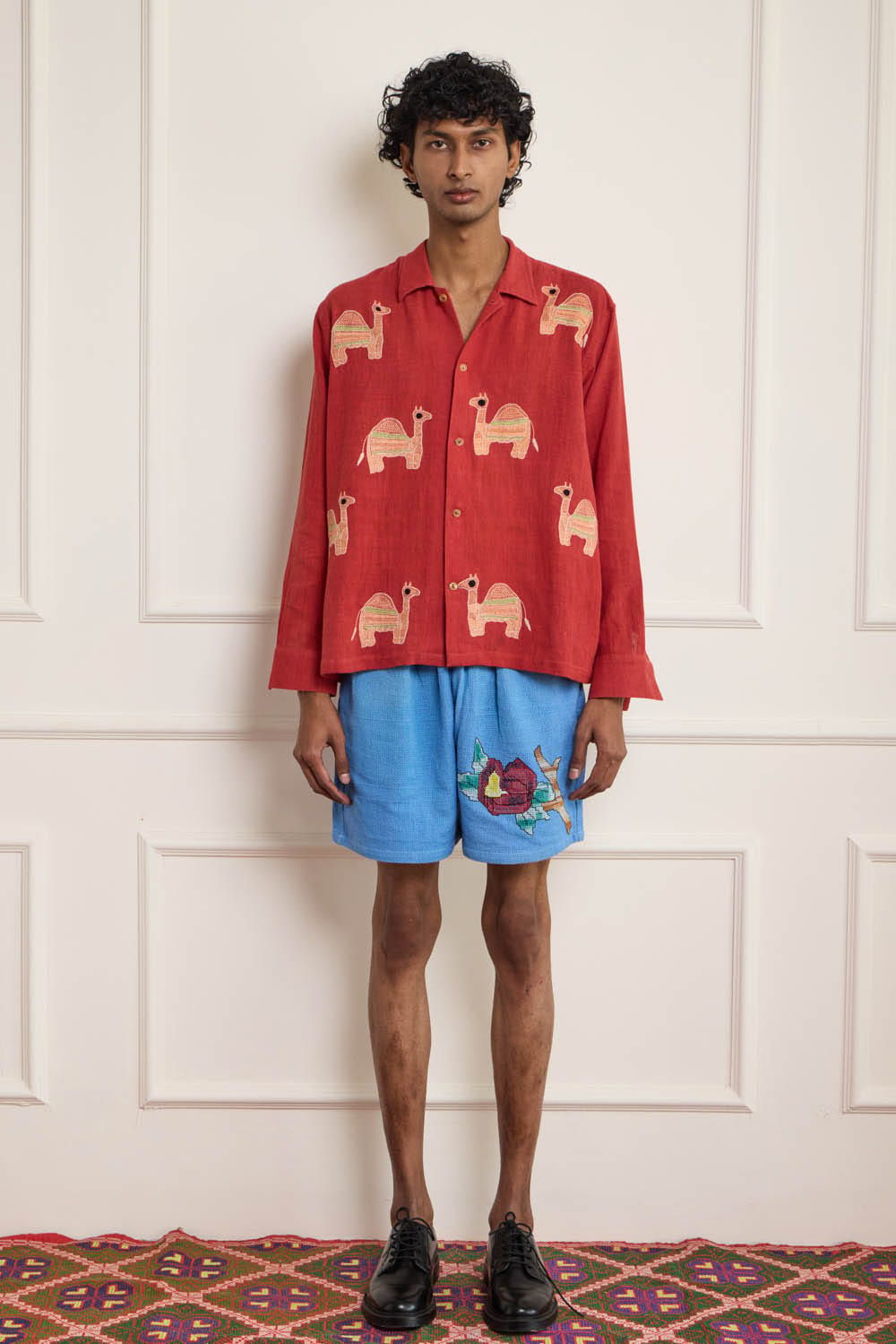 Camel Embroidered Shirt - image 1