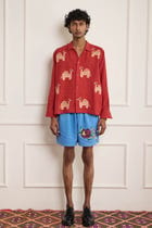 Camel Embroidered Shirt view 1