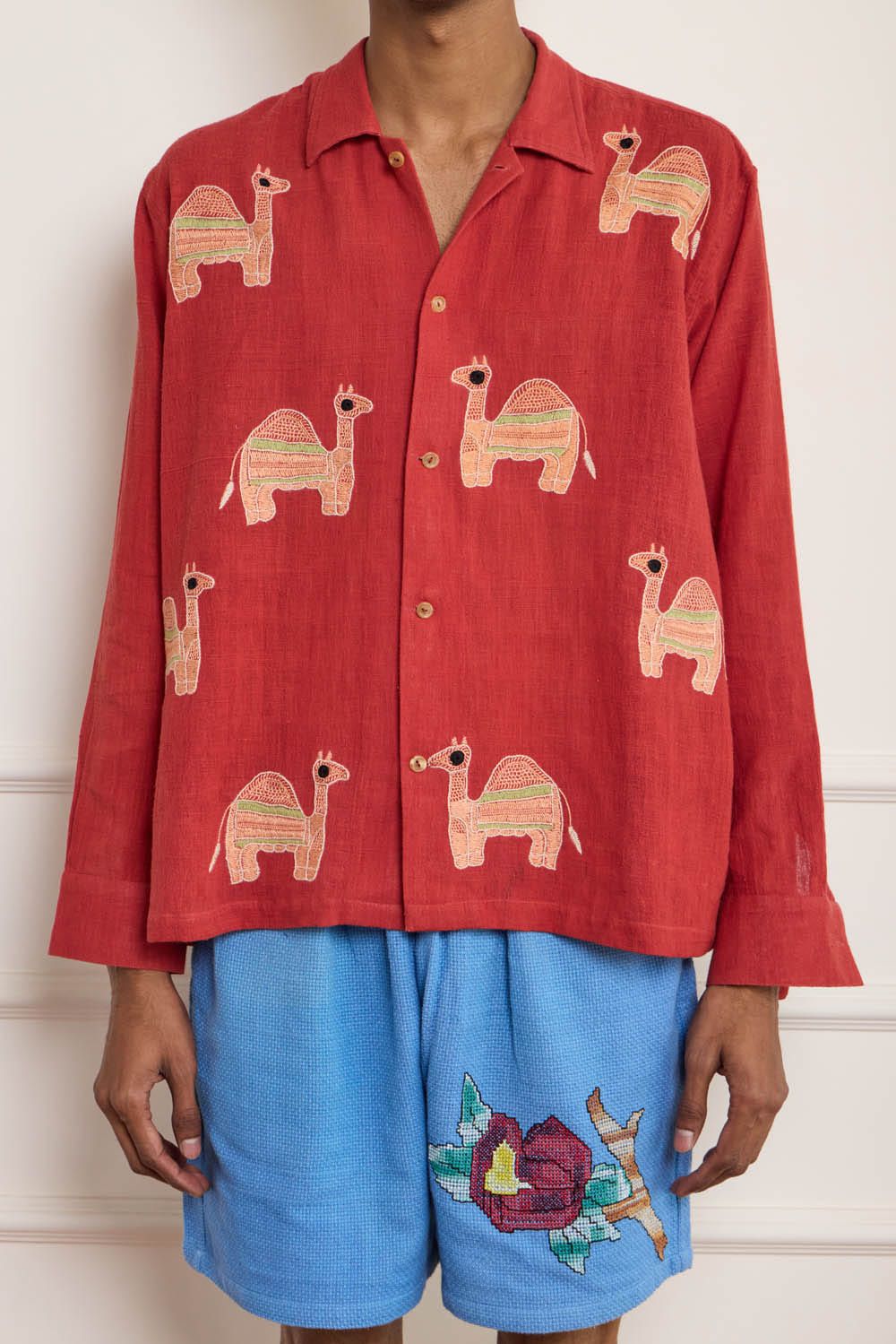 Camel Embroidered Shirt - image 3