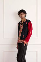 Suzani Embroidered Wool Long Sleeve Shirt view 4