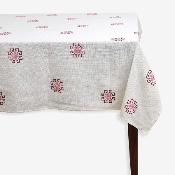 Harago — Dainty Cross-Stitch Embroidered Tablecloth