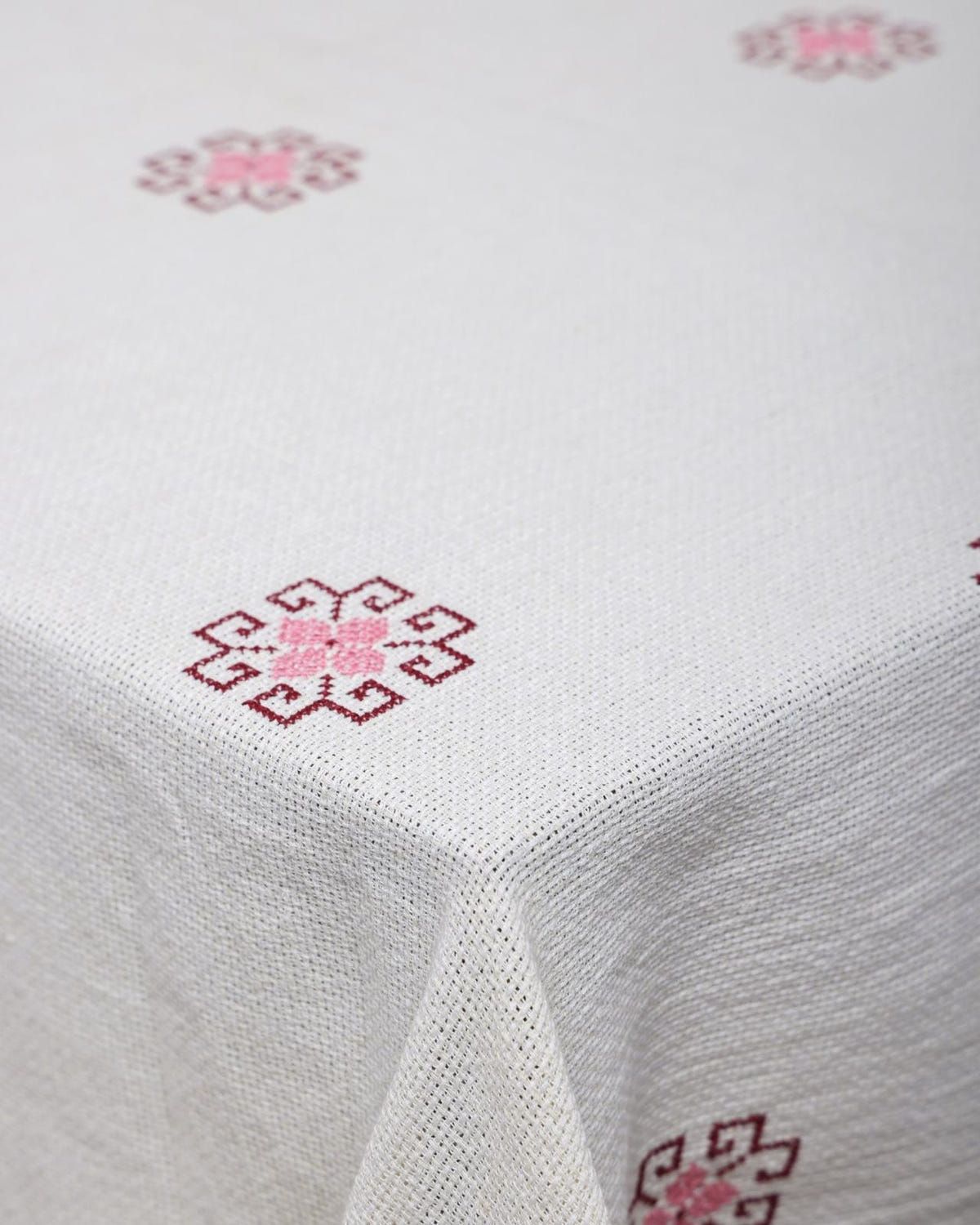 Dainty Cross-Stitch Embroidered Tablecloth - image 2