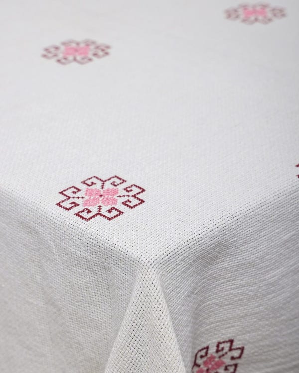 Harago — Dainty Cross-Stitch Embroidered Tablecloth