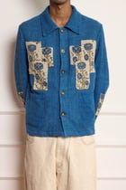 Patchwork Chore Jacket - Indigo view 3