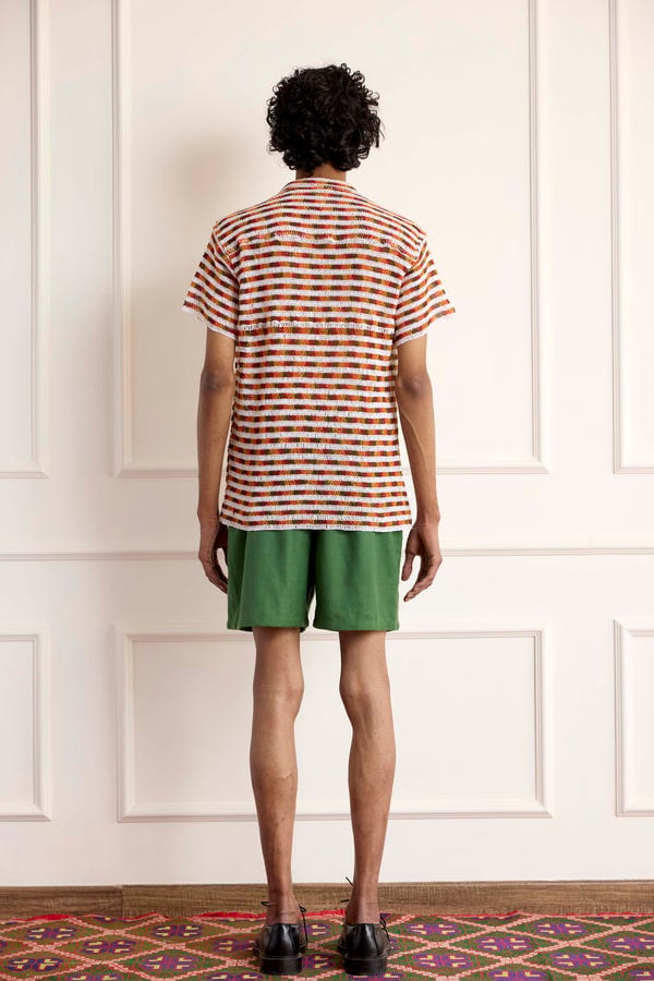 Harago — Crochet Stripe Shirt