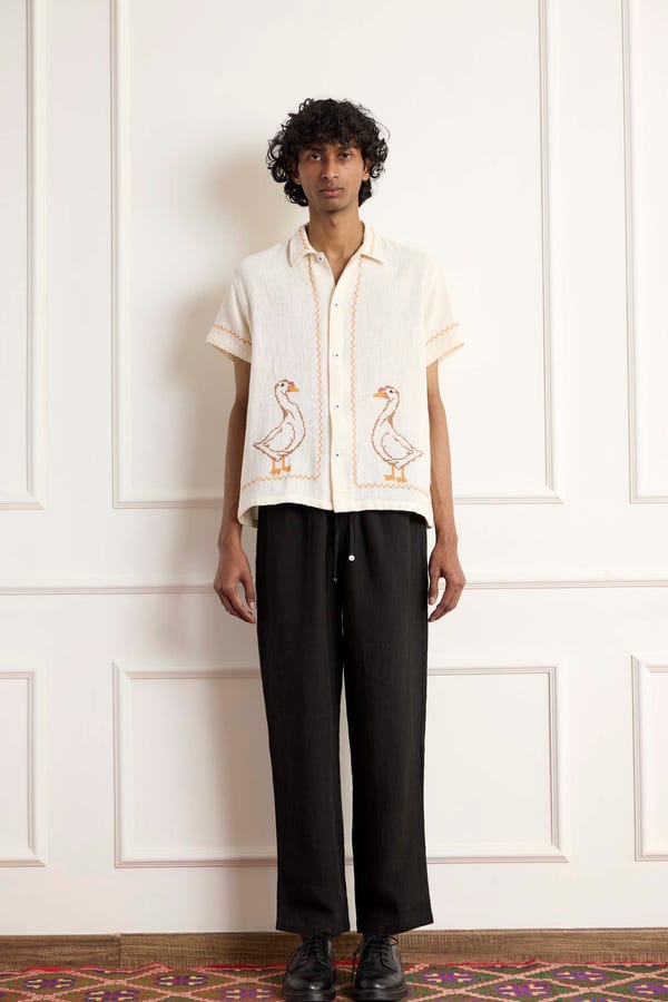 Harago — Cross Stitch Short Sleeve Shirt