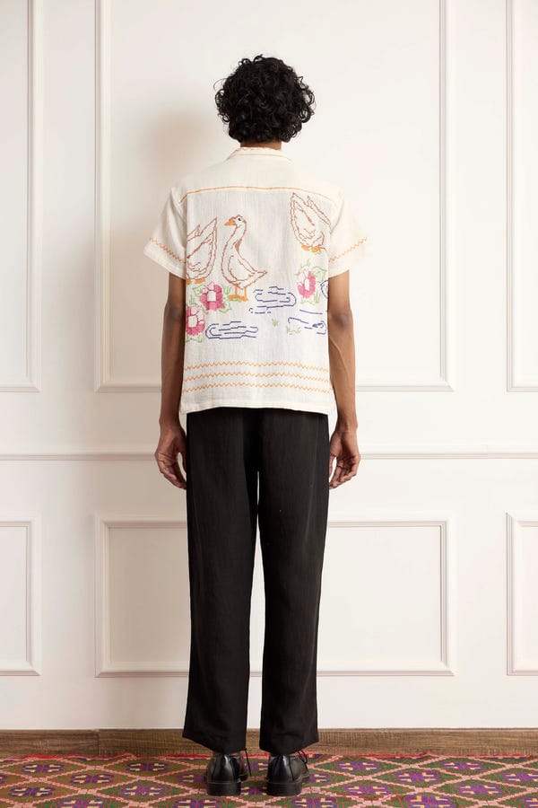 Harago — Cross Stitch Short Sleeve Shirt