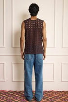 Crochet Brown Vest view 2