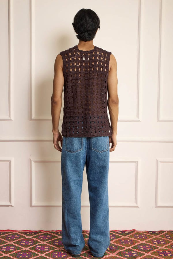 Harago — Crochet Brown Vest