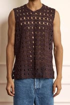 Crochet Brown Vest view 3