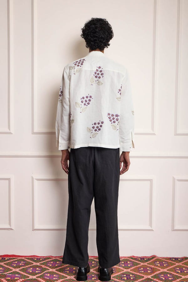 Harago — Grapes Embroidered Shirt