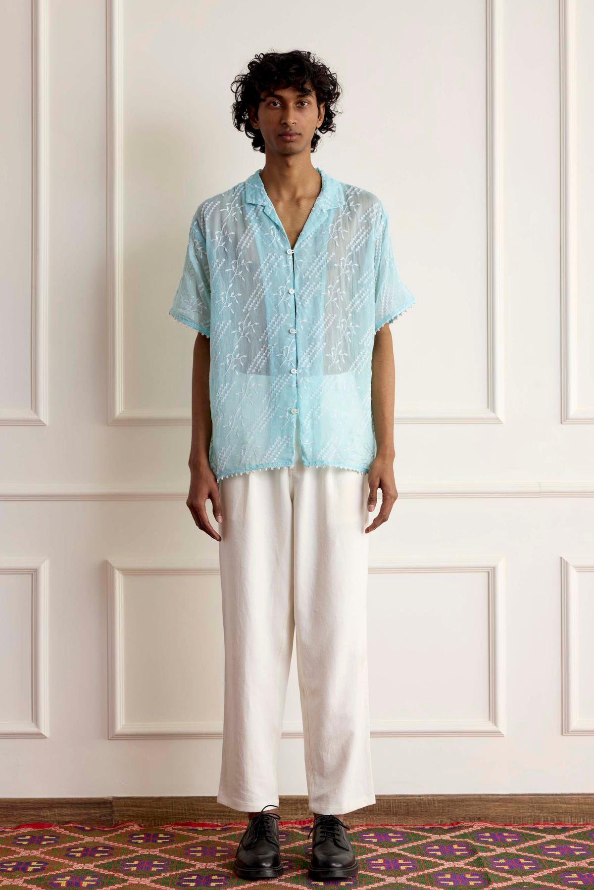 Embroidered Sheer Shirt - image 2