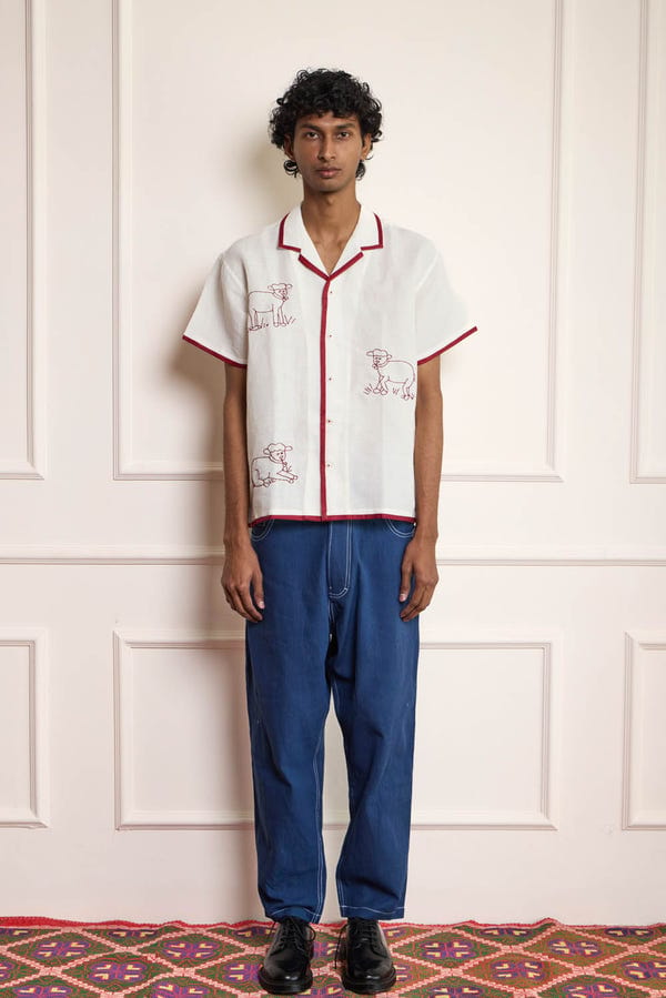 Harago — Sheep Hand Embroidered Shirt