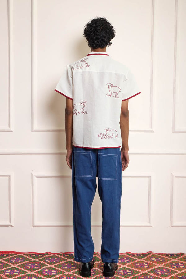 Harago — Sheep Hand Embroidered Shirt