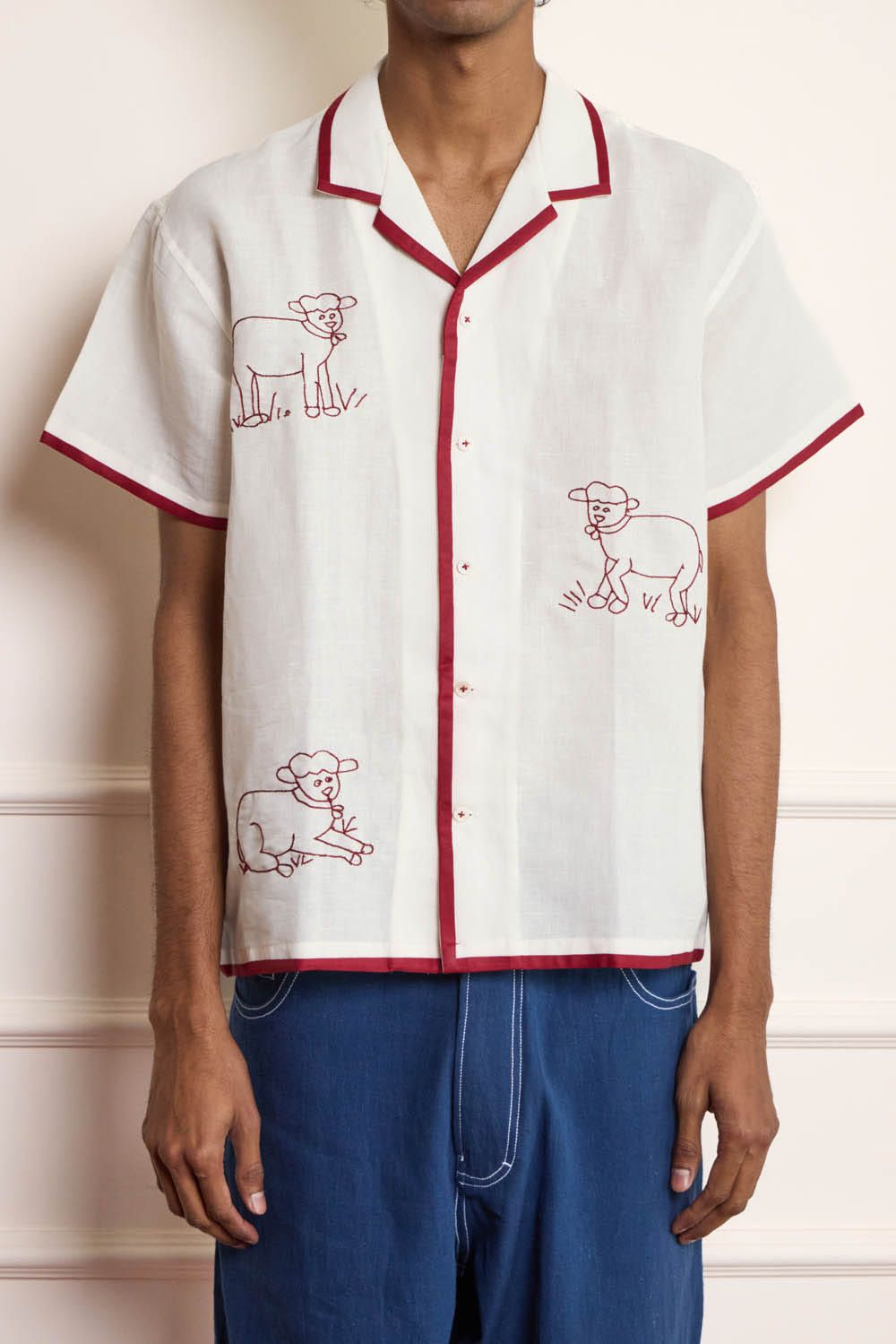 Sheep Hand Embroidered Shirt - image 3