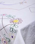 Antique Embroidered Tablecloth view 2