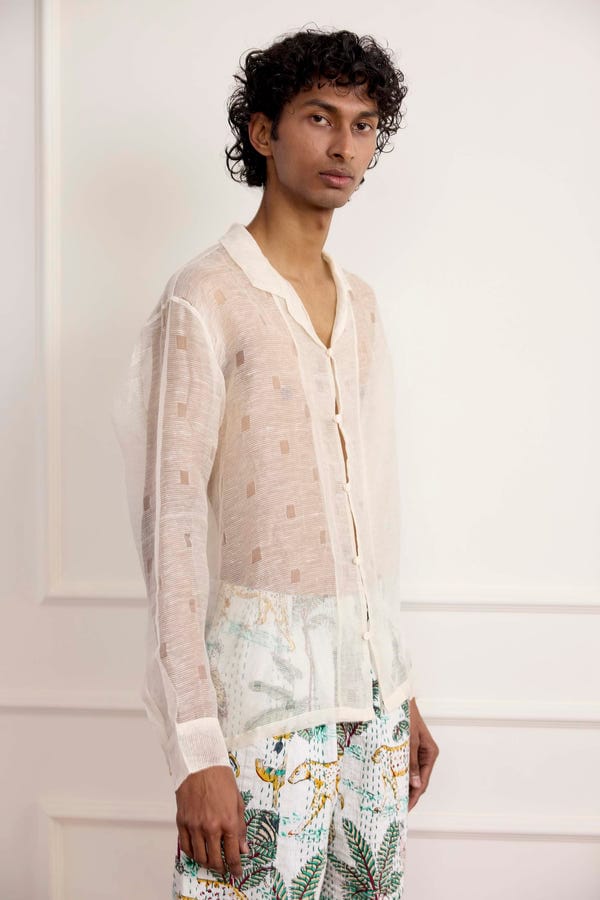 Harago — Chanderi Sheer Shirt
